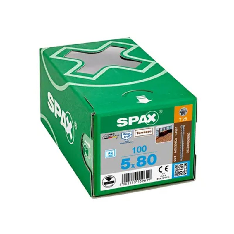 Parafuso Spax D CE EST 5,0X80 INOX