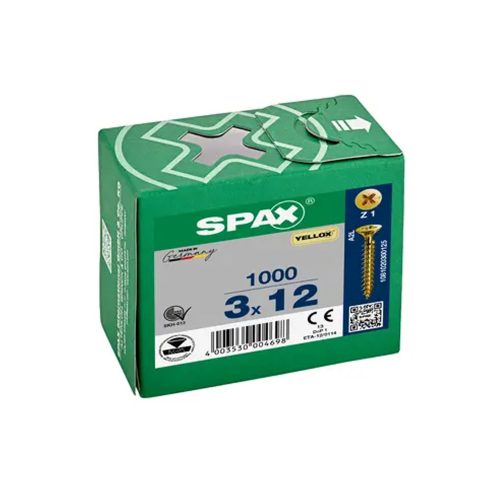 Spax_III_CE_3X12_Z_A.jpg Paraf. Spax III CE 3,0X12 YELLOX