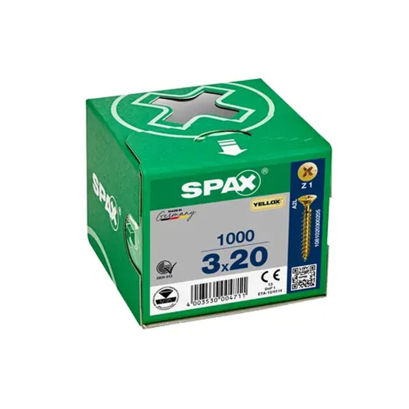 Spax_III_CE_3X20_Z_A.jpg Paraf. Spax III CE 3,0X20 YELLOX