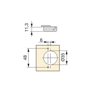 Dobradiça CLIP-ON Recta
