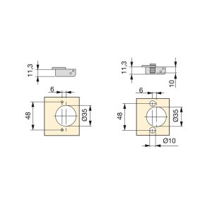 Dobradiça CLIP-ON Curva