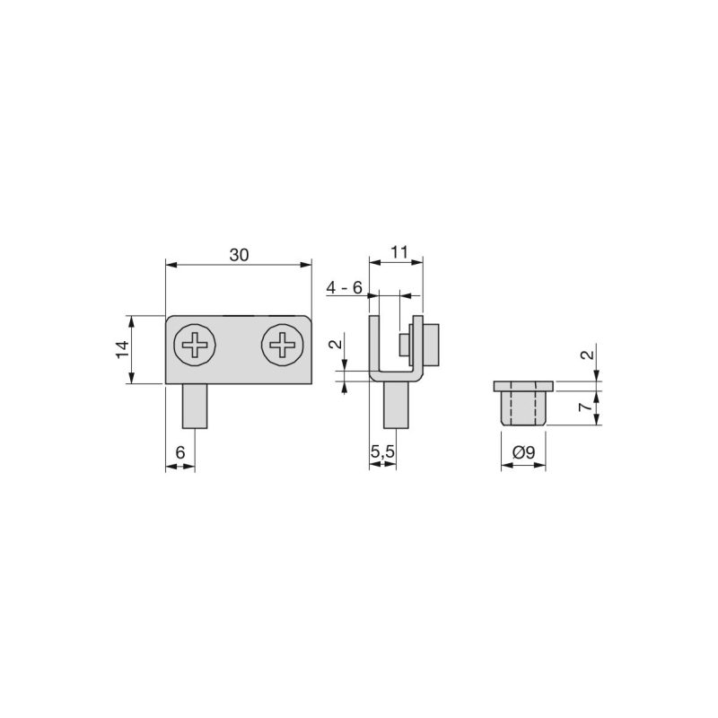 Dobradiça Metal C/ Casquilho Portas Interiores