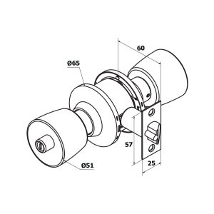 Fechadura Tubular 570 ET/SS Inox Mate