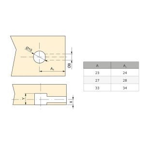 Kit Excêntricas D15 C/Perno D6mm Painel 16mm
