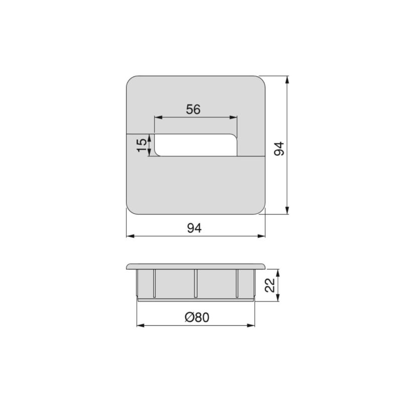 Tampa Quadrada Passa-Cabo 94x94