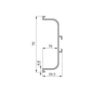 Perfil "C" 23mm x 64mm 5 mt