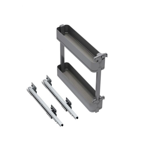 Garrafeira Lateral Extraível Harmony Soft Close Antracite 150mm
