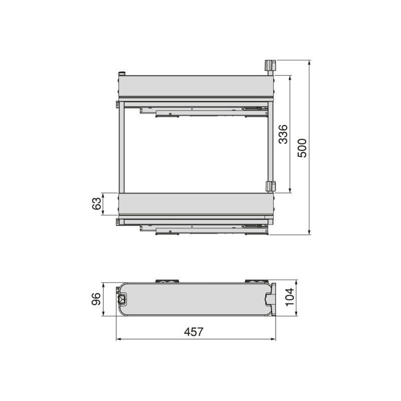Garrafeira Lateral Extraível Harmony Soft Close Antracite 150mm
