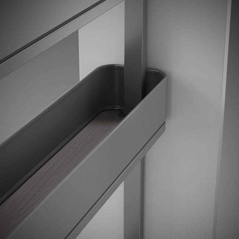 Garrafeira Lateral Extraível Harmony Soft Close Antracite 150mm
